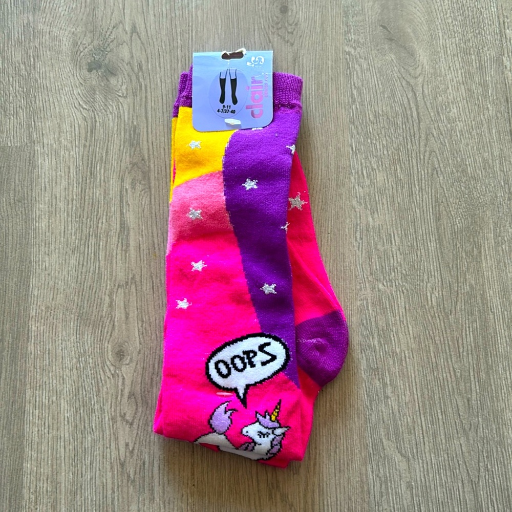 NWT Unicorn socks girls 9-11